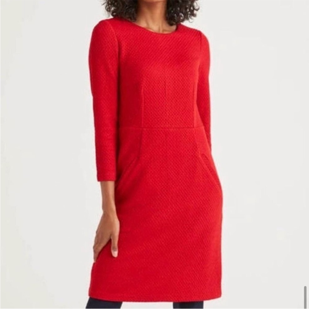 Boden Agnes Jacquard Red Textured Dress